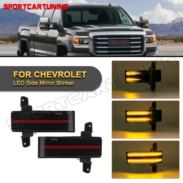 FIT FOR 1519 Chevy Silverado GMC Sierra LED Sequential Side Mirror