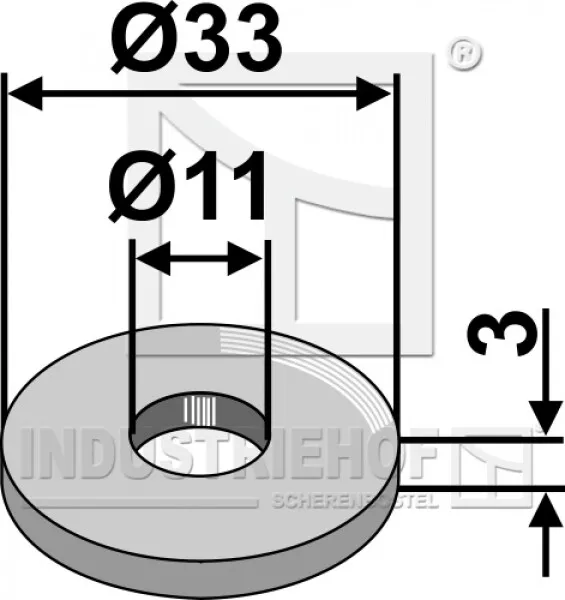Scheibe Ø33x3xØ11  10.ST-HH-24