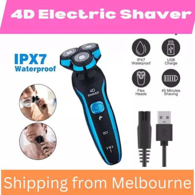 4D Electric Shaver USB Charging Cordless Razor 3-Head Floating  Men's Trimmer AU