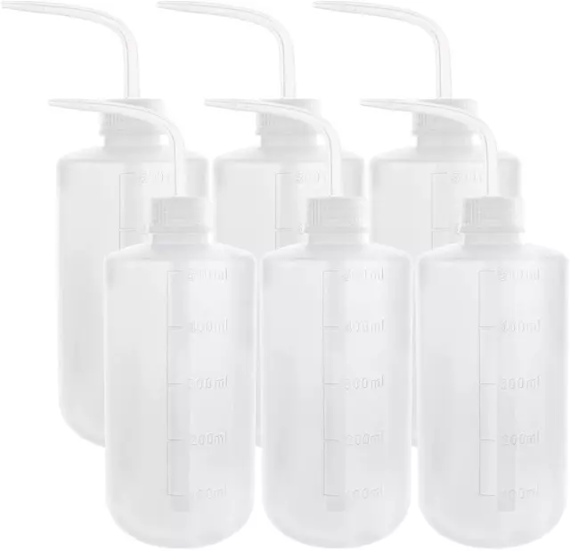 6 Plastique Sécurité Laver Bouteille Lab Squeeze 500ml Ldpe Squirt-Bottle