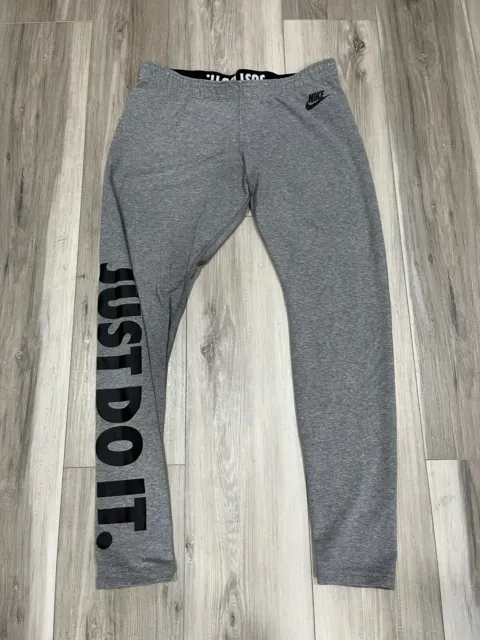 NIKE LEG-A-SEE JUST Do It Leggings Grey Active 726085-092 Womens Size Large  $17.99 - PicClick