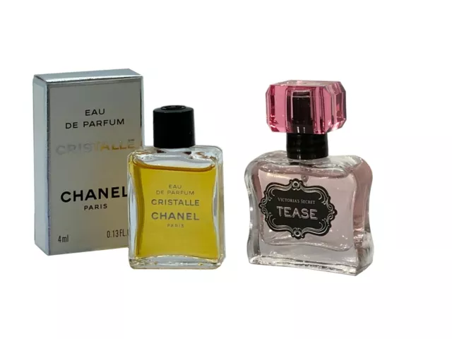 Women Miniature Mini Gift Perfume x2 CHANEL Cristalle Tease by Victorias Secret