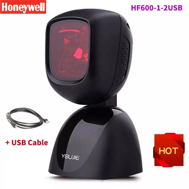 Honeywell Youjie HF600-1-2USB 2D Handfree Fixed Barcode Scanner w/ USB Cable