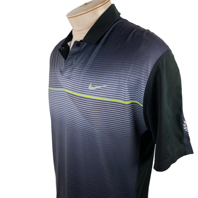 Nike Tiger Woods Collection Golf Shirt Men's Medium Black Short Sleeve Polyester