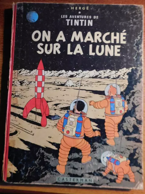 BD TINTIN 1954 "On a marché sur la lune" B29 - imprimé en Belgique