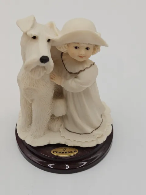 Giuseppe Armani 1995 "Perfect Match" Girl & Dog Figurine Florence Italy Signed