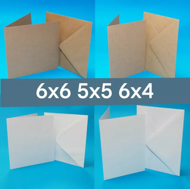 8 x Blank Cards & Envelopes Decorative Edge Christmas Cardmaking 15cm 6  Square