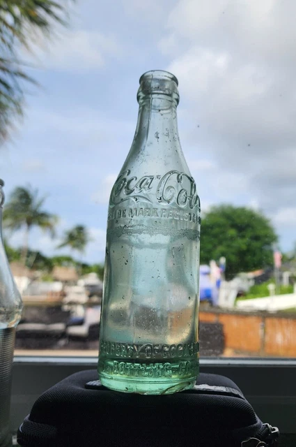 Vintage Coca Cola Key West Florida Green Glass Bottle