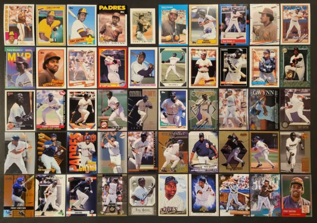 Lot of 50 Different TONY GWYNN Baseball Cards HOF 1984-2022 BB3055