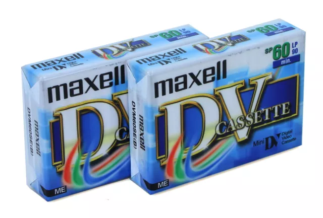 Maxell Lot 2 cassettes 60 min pour caméscope Mini DV NEUF  (Réf#t-963)