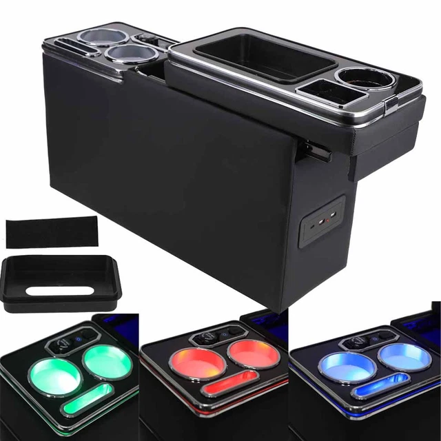 Accessori Interni Volkswagen Console Centrale Per VW T5 T6 T6.1 - Con Portabicchieri, USB, Luci LED, Organizzatore Console Centrale VW T5 - Foto 10