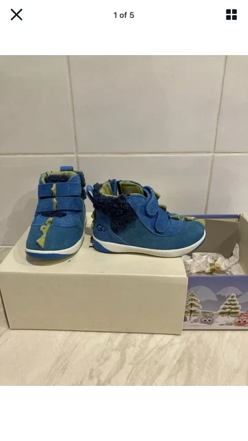 UGG BOOTS SHOES Child Kids Size 8 fully lined Blue Dinosaur Style