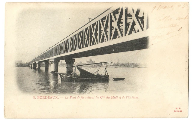 CPA 33 BORDEAUX Le Pont de fer reliant les Cies du Midi et d'Orléans