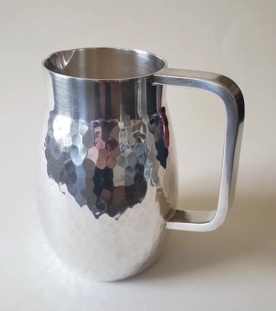 Rare Gio Ponti For Calderoni Fratelli MCM Battuto Alpaca Argentato Pitcher Italy