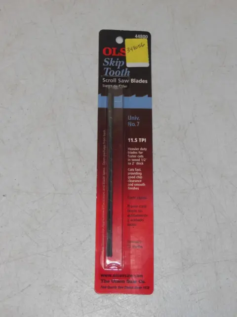 Olson 44800 5" Carbon Steel Skip Tooth Scroll Saw Blade 11.5 TPI 12 pk