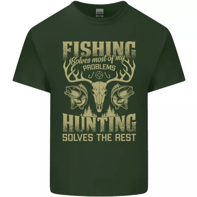 T-shirt da pesca e caccia pescatore cacciatore divertente da uomo cotone 10