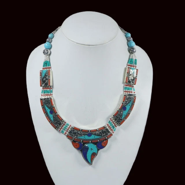 Collier ras du cou marocain à bijoux en argent tribal