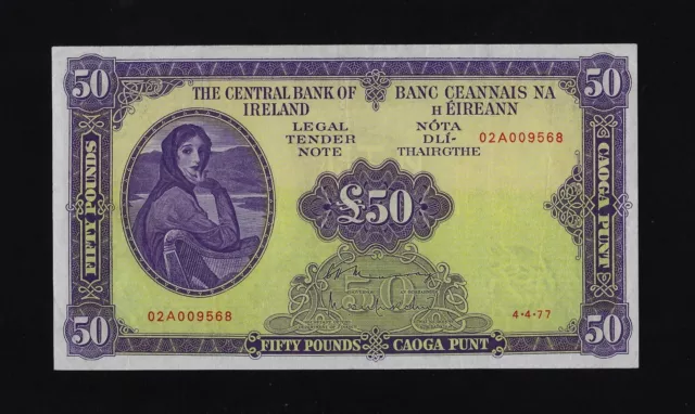Ireland Republic 50 Pounds 1977 P- 68 Vf+