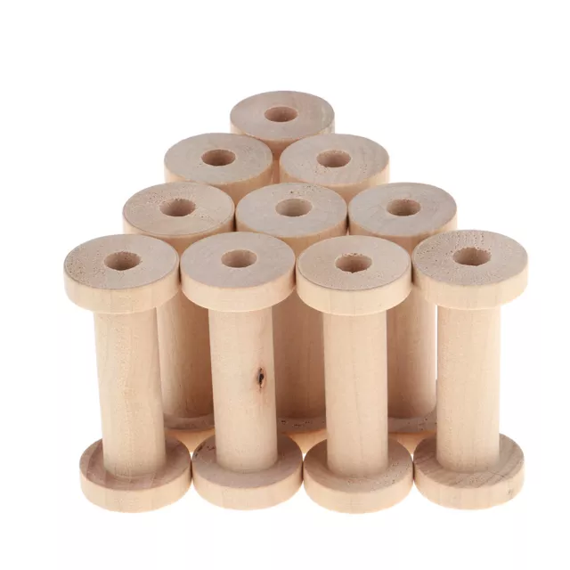 10x bobines en bois bobines tailles assorties ruban de couture de bobines de