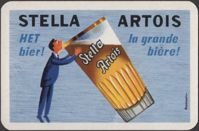 Playing Cards Single Card Old Vintage * STELLA ARTOIS BEER * Brewery Advertising