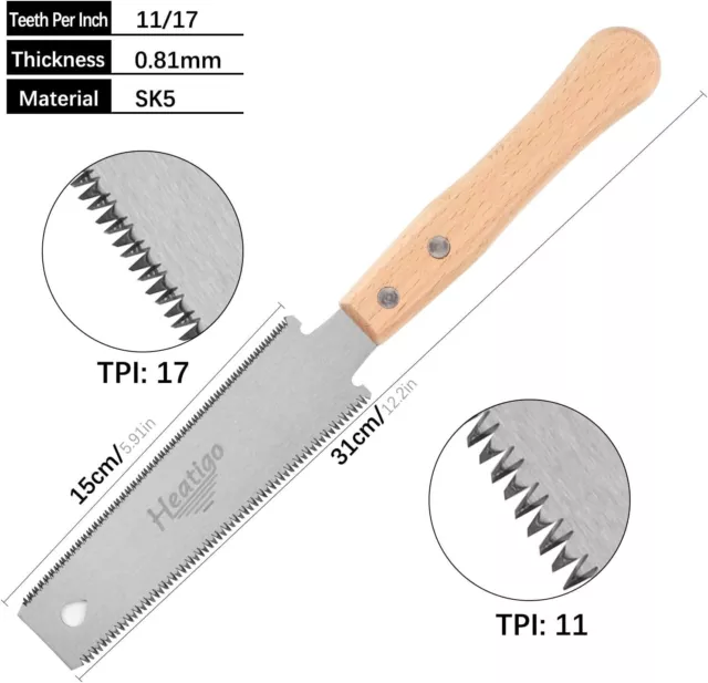 Sega a Mano Giapponese Piccola per Taglio Fine del Legno, 11/17 TPI 2