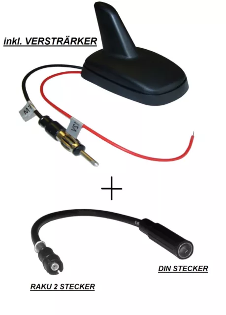 Shark Auto Hai Dachantenne KFZ Radio Antennenadapter Raku II DIN Set f Audi VW