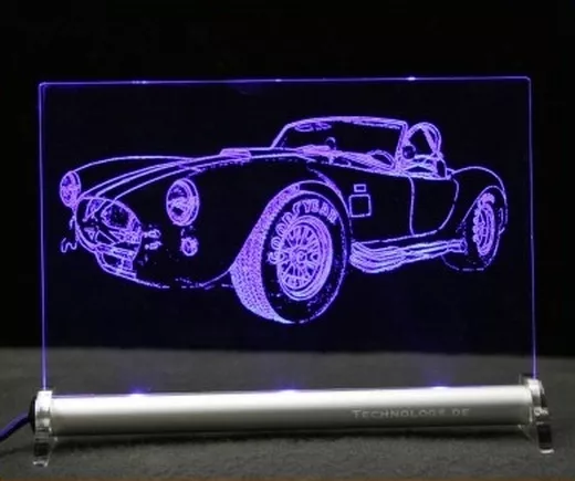 Shelby Cobra als Gravur auf LED-Leuchtschild  AC Cobra