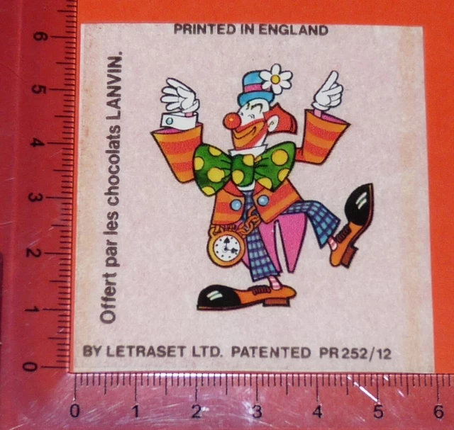 1977 Lanvin Chocolate Decal Decal For Circorama Circus Letterset