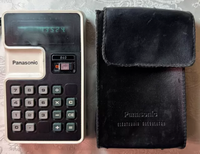 RARE Vintage 1974 Panasonic JE-840U Electronic Calculator with Soft Case @READ@