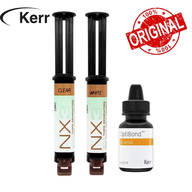 KERR NX3 Dual Cure Dental Adhesive Cement/Tips/8rd Gen OptiBond Universal 5ML