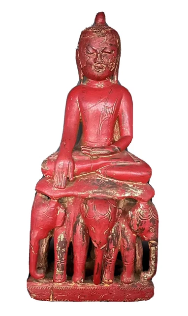 Buddha Ancient Burmese Wooden Relic 16th-17th Century Early Ava period Asian Art