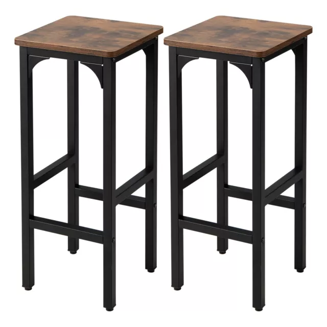 Set of 2 Industrial Bar Stools Dining Bar Counter Height Chair Kitchen Breakfast