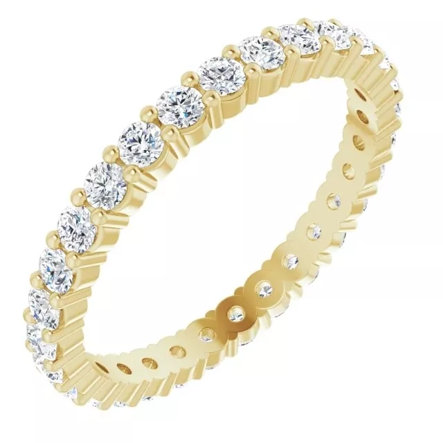 14K Gold 1.00 Carat DEF Moissanite Forever One Eternity Ring Charles & Colvard