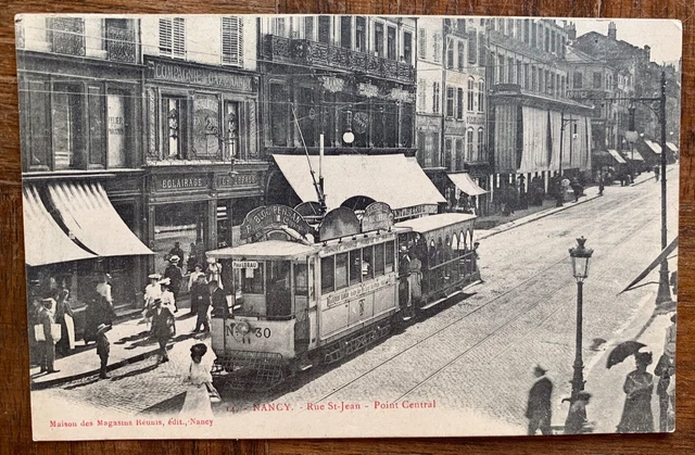 CPA NANCY rue ST Jean tramway magasin   animée