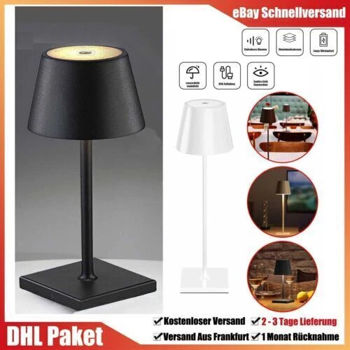 Euakee Solar Tischlampe Kabellos - 3 Farbtemperaturen, IP67 Wasserdicht, USB-C