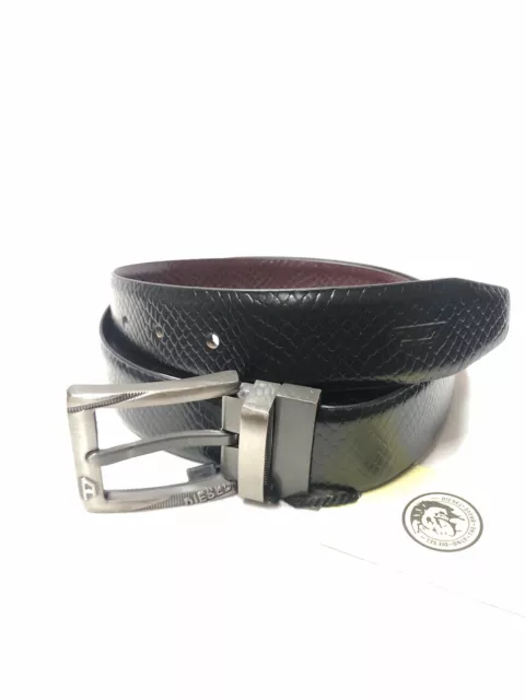 Mens Diesel Leather Belt 34 To 36 Waist Nw(dv04443) Black Reversible