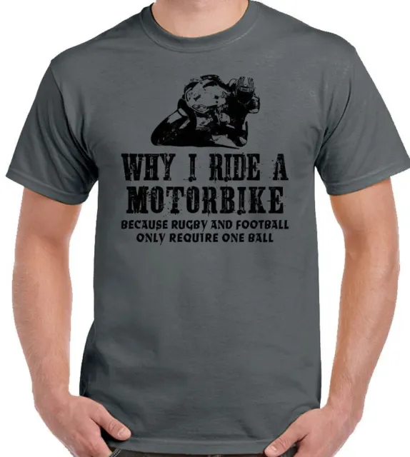Biker T-Shirt Why I Ride Un Moto Uomo Divertente Moto Yamaha Moto Kawasaki