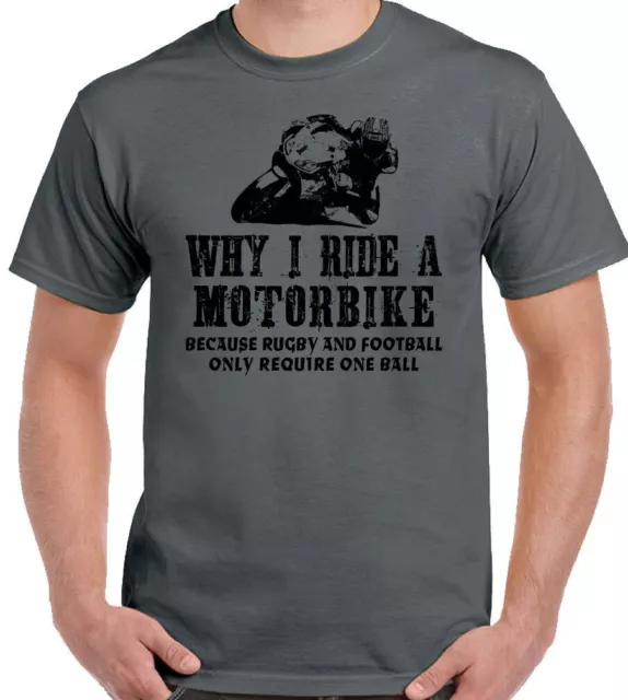 Biker T-Shirt Why I Ride Un Moto Uomo Divertente Moto Yamaha Moto Kawasaki