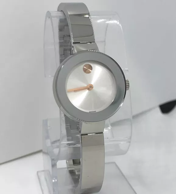 MOVADO Bold Women’s 25mm Watch Swiss Made All Stainless Steel Silver 3600194