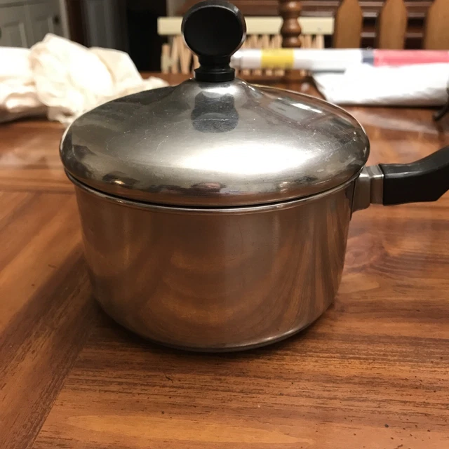 Pequeño 1 cuarto Faberware Revestido Vajilla Vajilla Salsa Sartén Acero Inoxidable