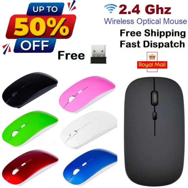 2.4GHz Wireless Cordless Mouse Mice Optical Scroll For PC Laptop Computer + USB