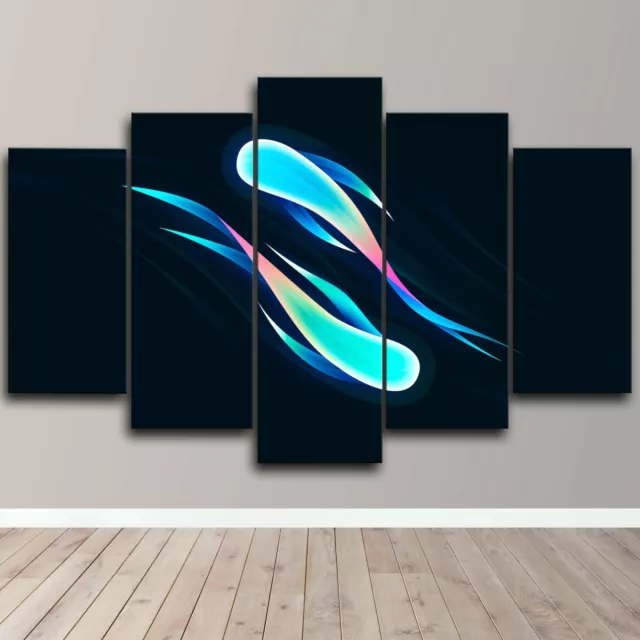 Abstract Fish Artistic Beauty Design Art 5 Piece Canvas Wall Print Home Decor