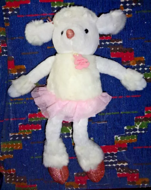 STO2/ DOUDOU PELUCHE HISTOIRE D'OURS LES PETITS TWIST CHIEN BLANC ROSE TUTU 35cm