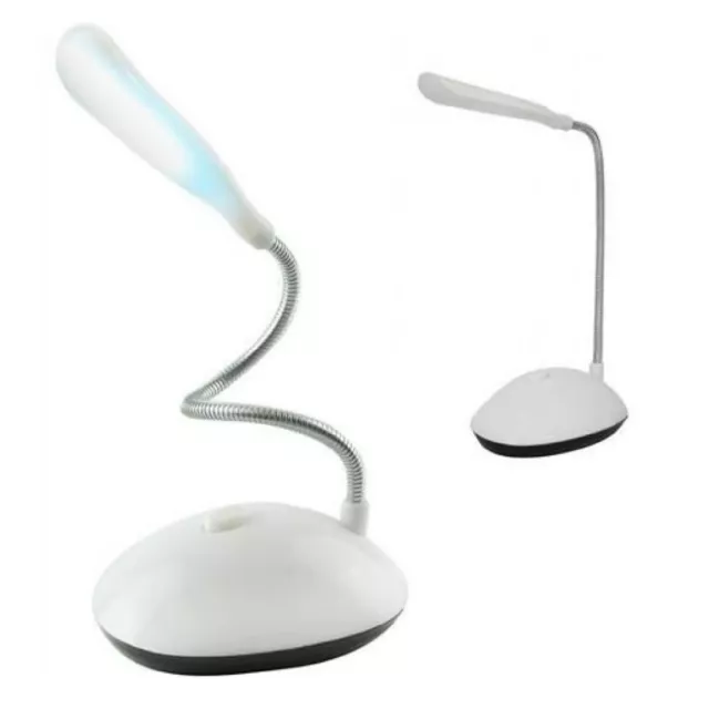 Lampada da Tavolo Scrivania Comodino Flessibile a Batterie Portatile Luce 4 LED