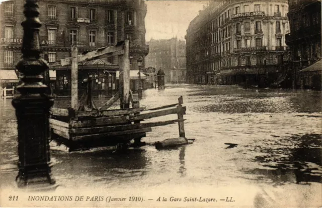 CPA AK PARIS Floodations 1910 Gare St-Lazare (579419)