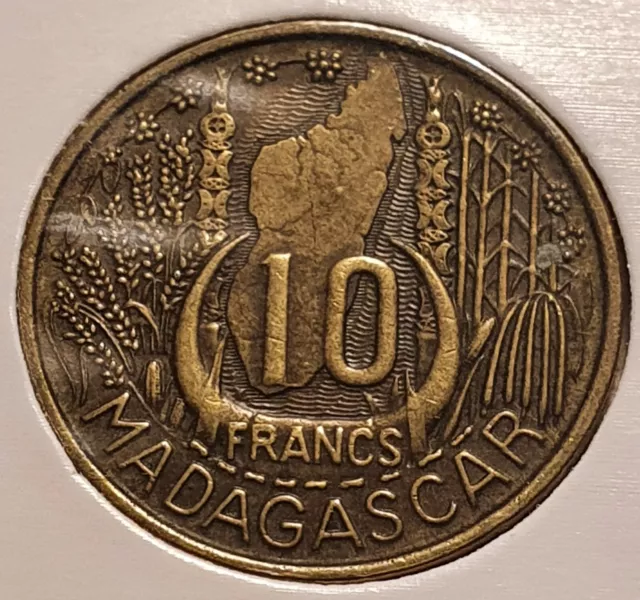 Madagascar Madagaskar French Colonie 10 francs 1953