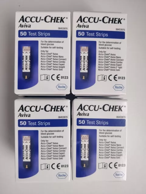 Accu-Chek Aviva Blutzucker Diabetes Teststreifen - 4 Pack 50 Tests = 200