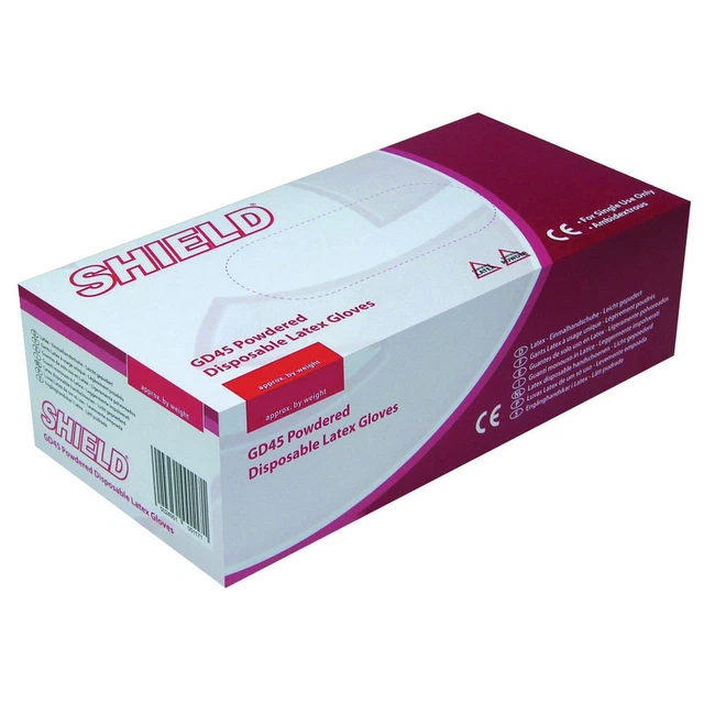 Guanti in lattice medio naturale in polvere da 100 GD45