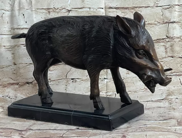 Art Deco Hot Cast Wild Pig Boar Farm Bronze Animal Sculpture Statue Figurine Art