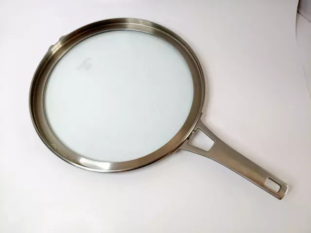 Calphalon Premier Space Saving Glass Replacement Lid 10 inch Flat Long Handle